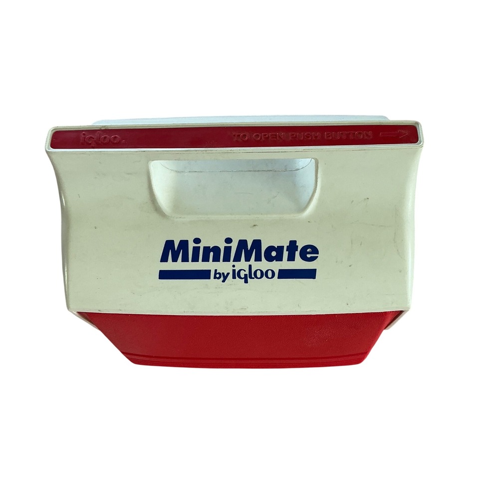 Igloo MiniMate Cooler Vintage Red White Personal‎ Lunch Box 4 Quart Made in USA
